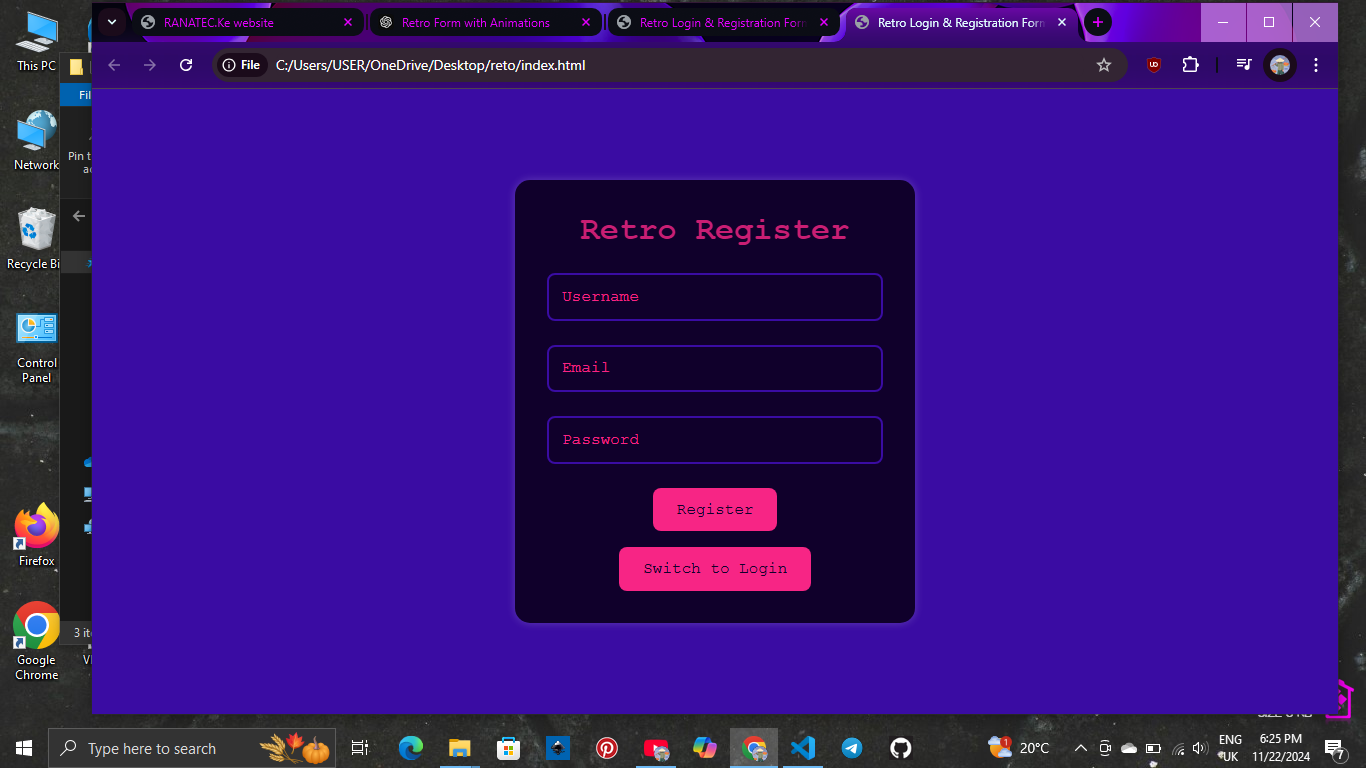retro login